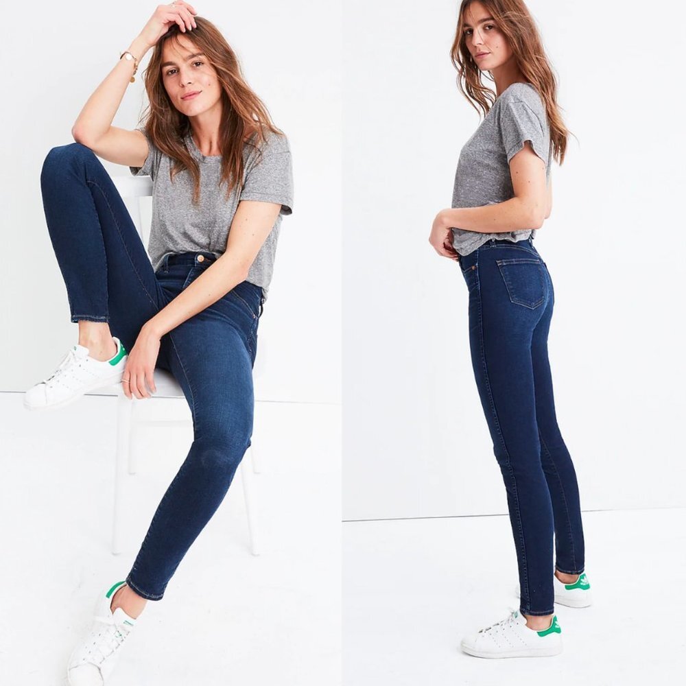 ⭐️ MADEWELL 10" High Rise Dark Wash Skinny Jeans Size 35 in Hayes Wash